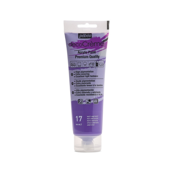 photo-Peinture acrylique - Améthyste - Mat - 17 - Multi-supports - DécoCrème - Pébéo - 120ml