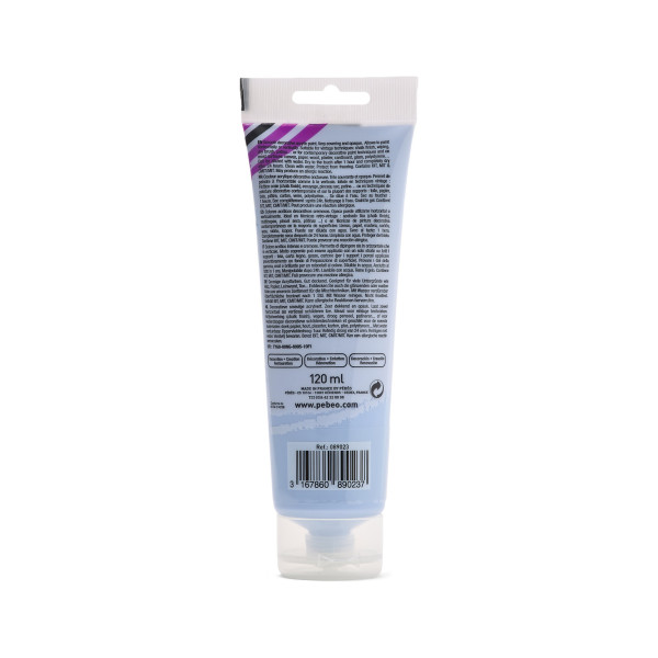Peinture acrylique - Bleu acier - Mat - 23 - Multi-supports - DécoCrème - Pébéo - 120ml