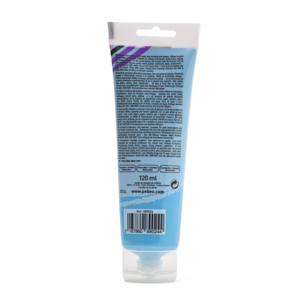Peinture acrylique - Bleu lumière - Mat - 24 - Multi-supports - DécoCrème - Pébéo - 120ml