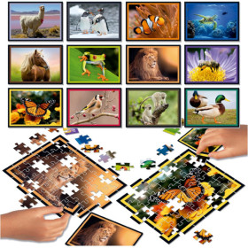 Jeu de société - Puzzle battle - Thème nature - Dès 7 ans - 12 puzzles de 42 pièces - Educa