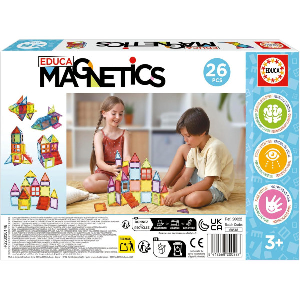 Jeu éducatif - Jeu de construction - Magnetics - 26 pièces - 3D - Dès 3 ans - Educa