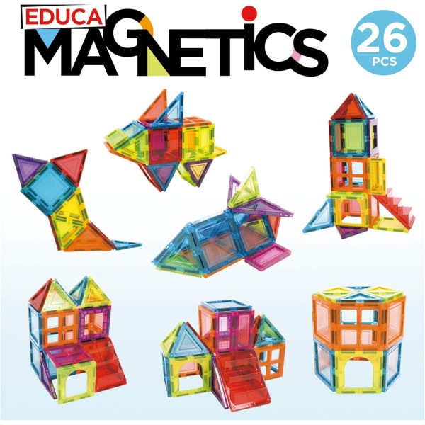 Jeu éducatif - Jeu de construction - Magnetics - 26 pièces - 3D - Dès 3 ans - Educa