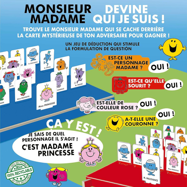 Jeu de société - Monsieur Madame - Devine qui je suis ! - Qui est-ce ? - Dès 5 ans