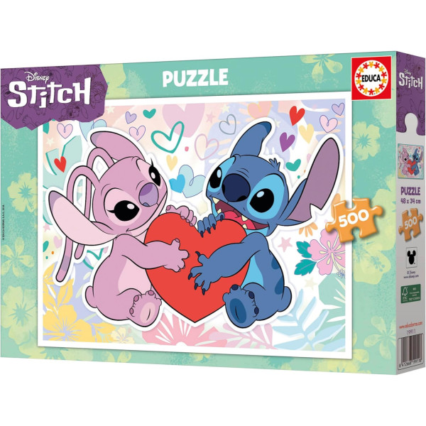 Puzzle - Stitch et Angel amoureux - 500 pièces - 48x34cm - Dès 11 ans - Educa