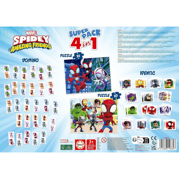 Jeu de société - Puzzles, domino, memory - Spiderman et ses amis - Dès 3 ans - Educa