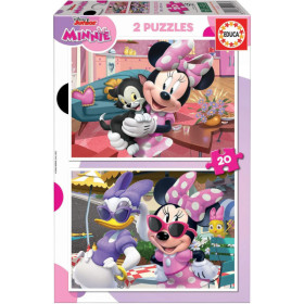 photo-Puzzle - Minnie et ses amies - Disney - 2x20 pièces - 28x20cm - Dès 3 ans - Educa