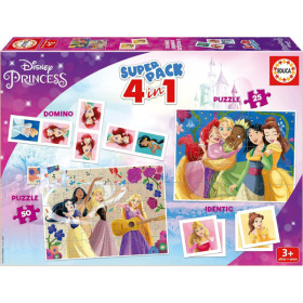 photo-Jeu de société - Puzzles, domino, memory - Princesses Disney - Dès 3 ans - Educa