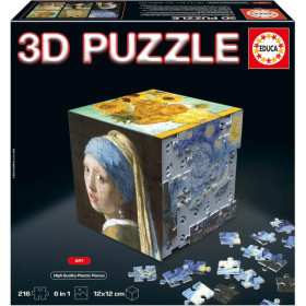 photo-Puzzles 3D - Coffret de 6 puzzles de 36 pièces - Thème art - Dès 14 ans - Educa