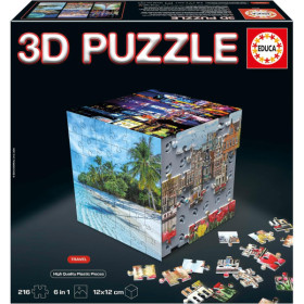 photo-Puzzles 3D - Coffret de 6 puzzles de 36 pièces - Thème voyage - Dès 14 ans - Educa