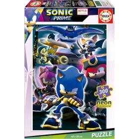 photo-Puzzle - Sonic Prime - 300 pièces - Brille dans la nuit - Dès 6 ans - Educa