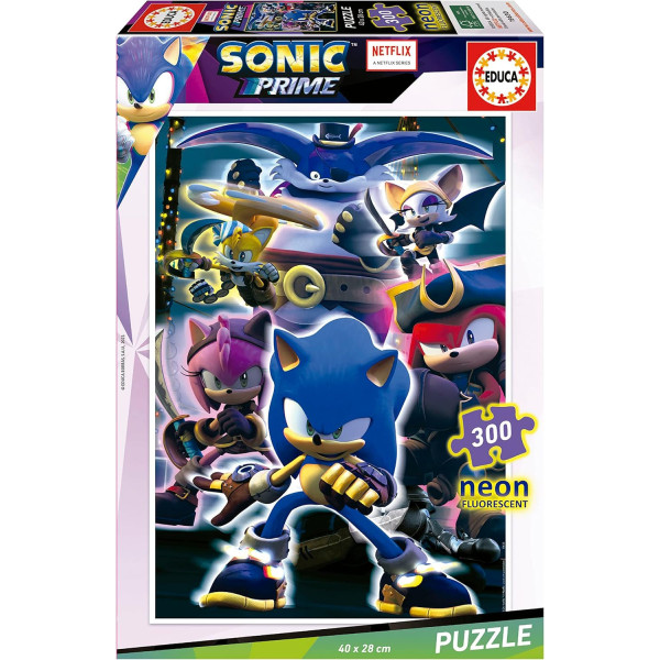 photo-Puzzle - Sonic Prime - 300 pièces - Brille dans la nuit - Dès 6 ans - Educa