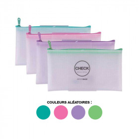 photo-Pochette protège document en nylon chéquier assortiment couleur pastel Apli Zipper Bags