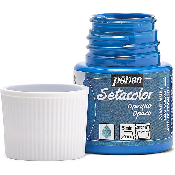 Pot de peinture pour tissu - Textile opaque - Bleu Cobalt - Pébéo - Setacolor - 45ml