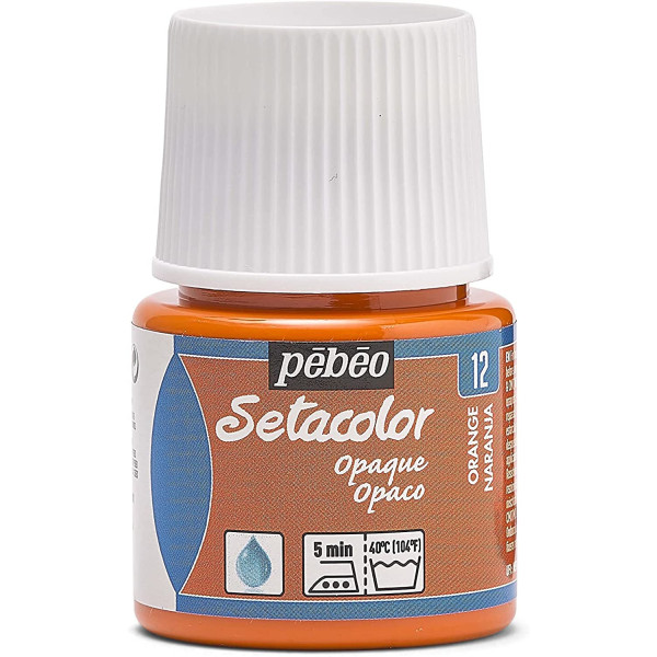photo-Pot de peinture pour tissu - Textile opaque - Orange - Pébéo - Setacolor - 45ml