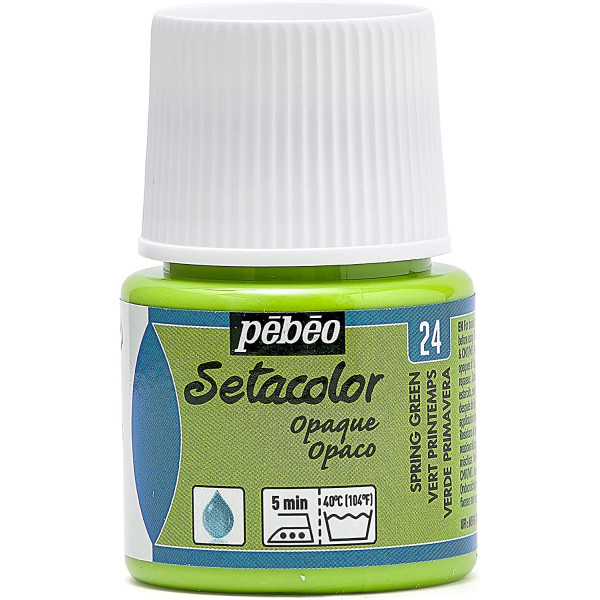 photo-Pot de peinture pour tissu - Textile opaque - Vert printemps - Pébéo - Setacolor - 45ml