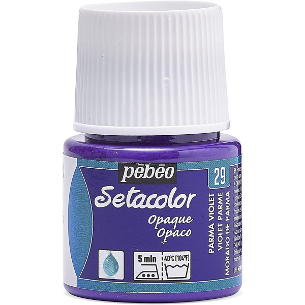 photo-Pot de peinture pour tissu - Textile opaque - Violet parme - Pébéo - Setacolor - 45ml