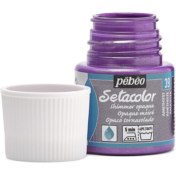 Pot de peinture pour tissu - Textile opaque moiré - Améthyste - Pébéo - Setacolor - 45ml