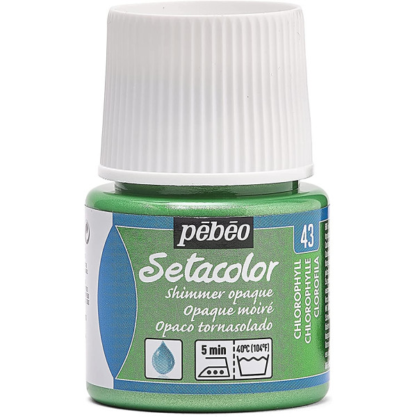 photo-Pot de peinture pour tissu - Textile opaque moiré - Chlorophylle - Pébéo - Setacolor - 45ml