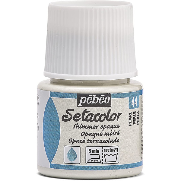 photo-Pot de peinture pour tissu - Textile opaque - Perle - Pébéo - Setacolor - 45ml