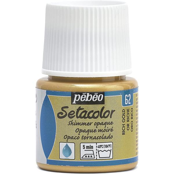 photo-Pot de peinture pour tissu - Textile opaque moiré - Or riche - Pébéo - Setacolor - 45ml