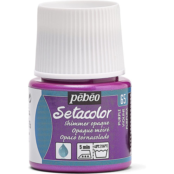 photo-Pot de peinture pour tissu - Textile opaque moiré - Violine - Pébéo - Setacolor - 45ml
