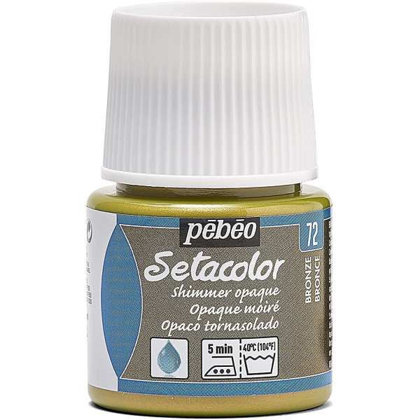 photo-Pot de peinture pour tissu - Textile opaque moiré - Bronze - Pébéo - Setacolor - 45ml