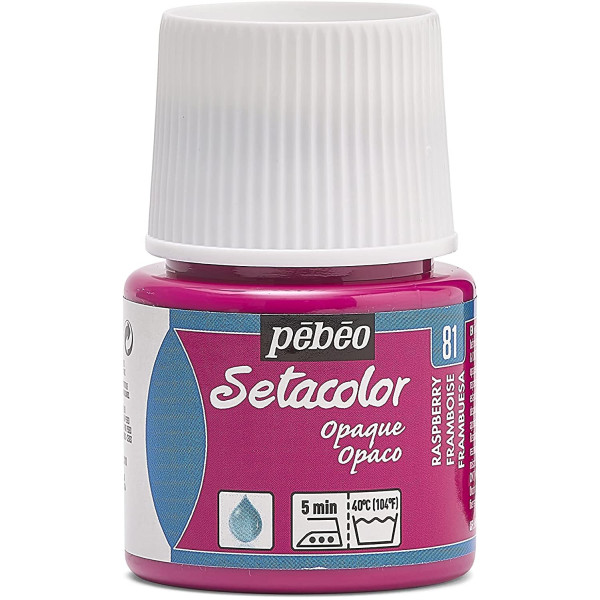 photo-Pot de peinture pour tissu - Textile opaque - Framboise - Pébéo - Setacolor - 45ml