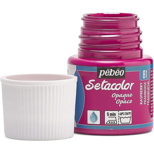 Pot de peinture pour tissu - Textile opaque - Framboise - Pébéo - Setacolor - 45ml