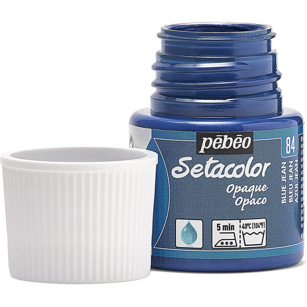 Pot de peinture pour tissu - Textile opaque - Bleu jean - Pébéo - Setacolor - 45ml