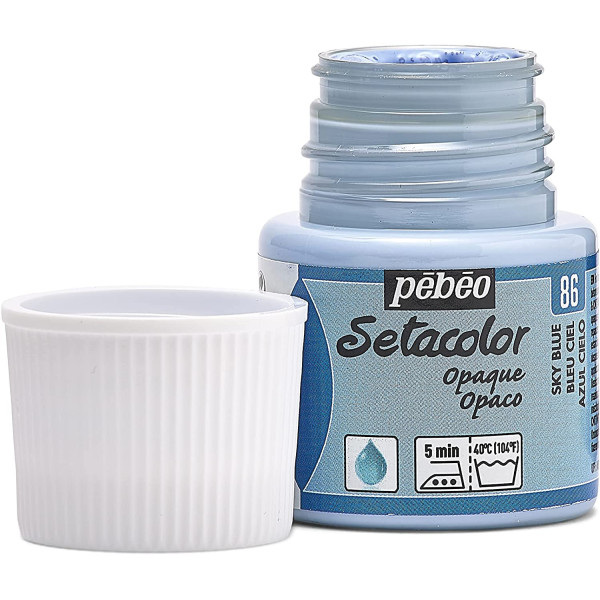 Pot de peinture pour tissu - Textile opaque - Bleu ciel - Pébéo - Setacolor - 45ml