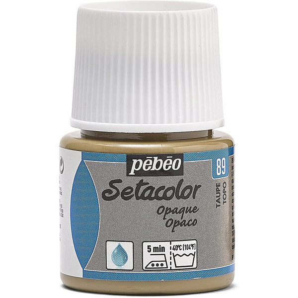 photo-Pot de peinture pour tissu - Textile opaque - Taupe - Pébéo - Setacolor - 45ml