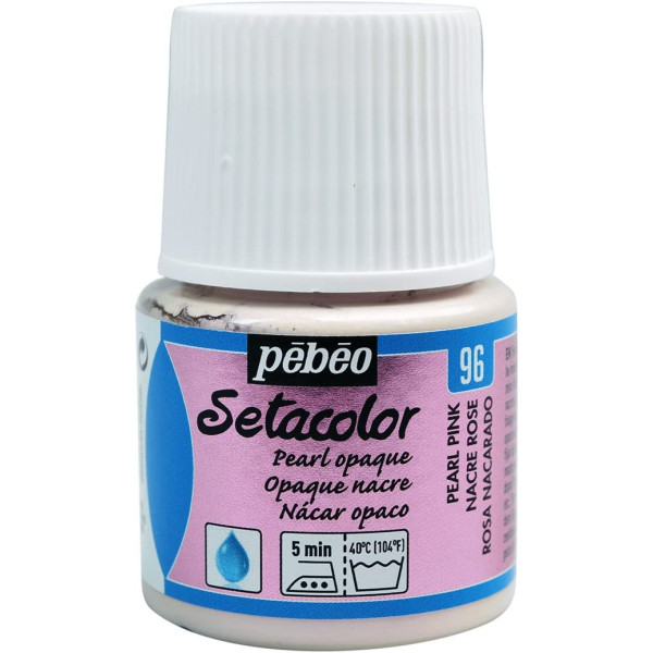 photo-Pot de peinture pour tissu - Textile opaque - Nacre rose - Pébéo - Setacolor - 45ml