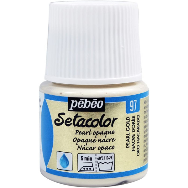 photo-Pot de peinture pour tissu - Textile opaque - Nacre dorée - Pébéo - Setacolor - 45ml