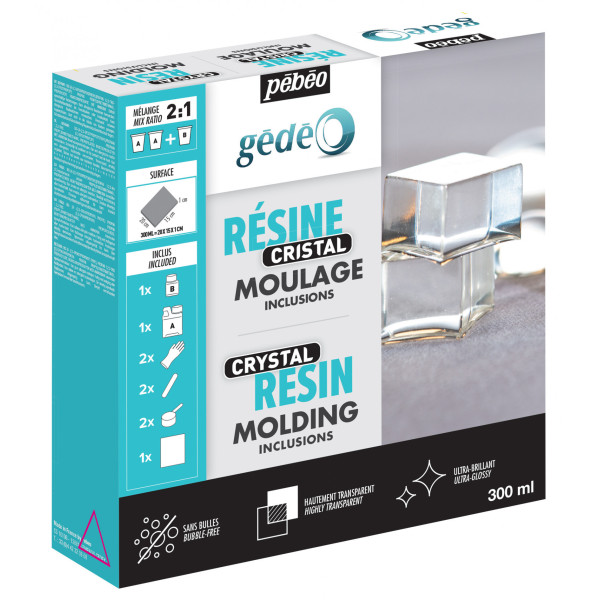 photo-Kit pour résine cristal - Résine époxy - Pébéo Cristal - Moulage - Coulage - 300ml