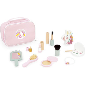 photo-Coffret maquillage - Jouets en bois - Enfant dès 3 ans - Vanity Licorne - 10 accessoires - Janod