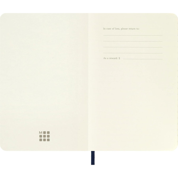 Carnet - 9x14cm - Bleu - 192 pages lignées - Couverture souple - Moleskine