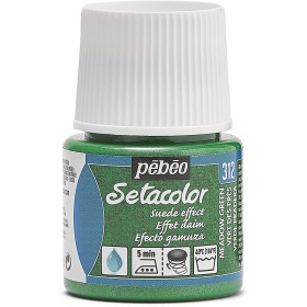 photo-Pot de peinture pour tissu - Effet daim - Vert des prés - Pébéo - Setacolor - 45ml