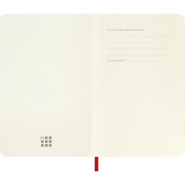 Carnet - 9x14cm - Rouge - 192 pages lignées - Couverture souple - Moleskine