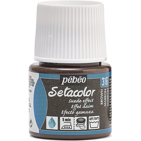 photo-Pot de peinture pour tissu - Effet daim - Marron - Pébéo - Setacolor - 45ml