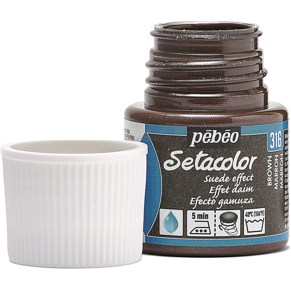 Pot de peinture pour tissu - Effet daim - Marron - Pébéo - Setacolor - 45ml