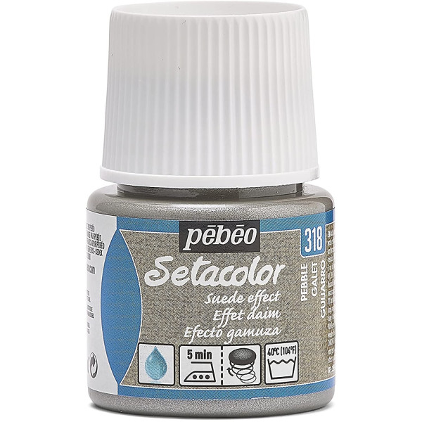 photo-Pot de peinture pour tissu - Effet daim - Galet - Pébéo - Setacolor - 45ml