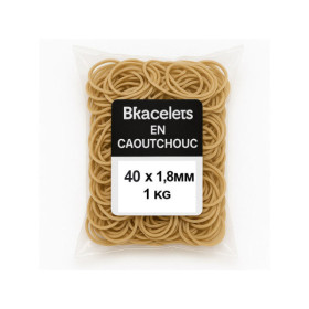 photo-Bracelets en caoutchouc - Naturel - 40mm diamètre - Sachet 1kg - Wonday