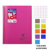 Cahier - A4 (21x29,7cm) - Grands carreaux - 160 pages - couverture en polypro - à spirale - Clairefontaine - Koverbook