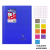 Cahier - A4 (21x29,7cm) - Grands carreaux - 160 pages - couverture en polypro - à spirale - Clairefontaine - Koverbook