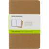 3 carnets - 9x14cm - Kraft - 80 pages blanches - Couverture souple - Moleskine