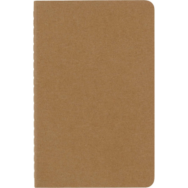 3 carnets - 9x14cm - Kraft - 80 pages blanches - Couverture souple - Moleskine