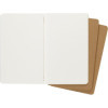 3 carnets - 19x25cm - Kraft - 120 pages blanches - Couverture souple - Moleskine