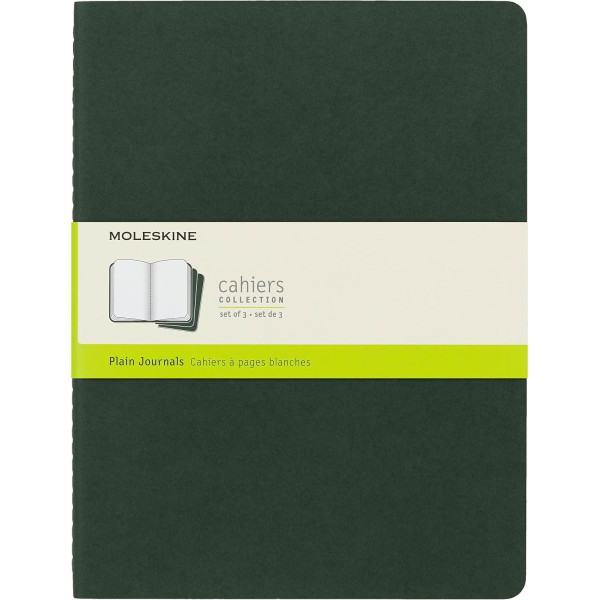 photo-3 carnets - 19x25cm - Vert - 120 pages blanches - Couverture souple - Moleskine