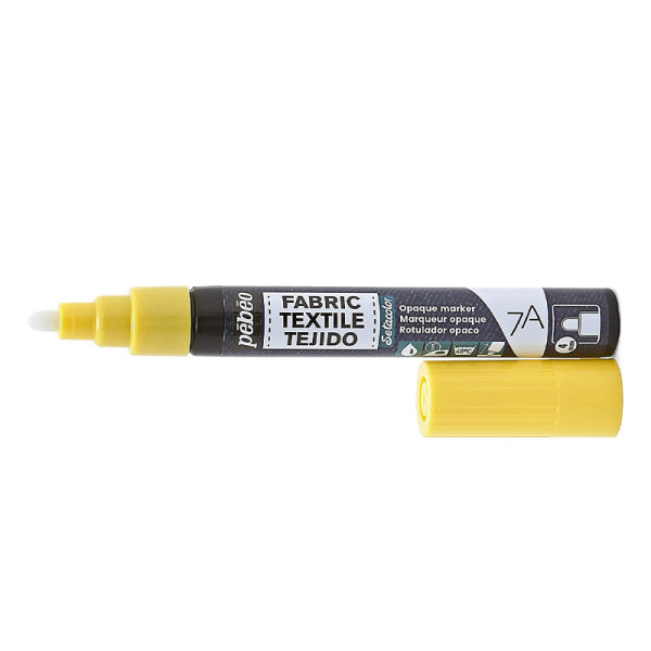 Marqueur - Feutre - Textile - Jaune - Setacolor - Pébéo - Pointe ronde - 4 mm