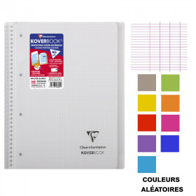 Cahier - A4 (21x29,7cm) - Petits carreaux - 160 pages - couverture en polypro - à spirale - Clairefontaine - Koverbook